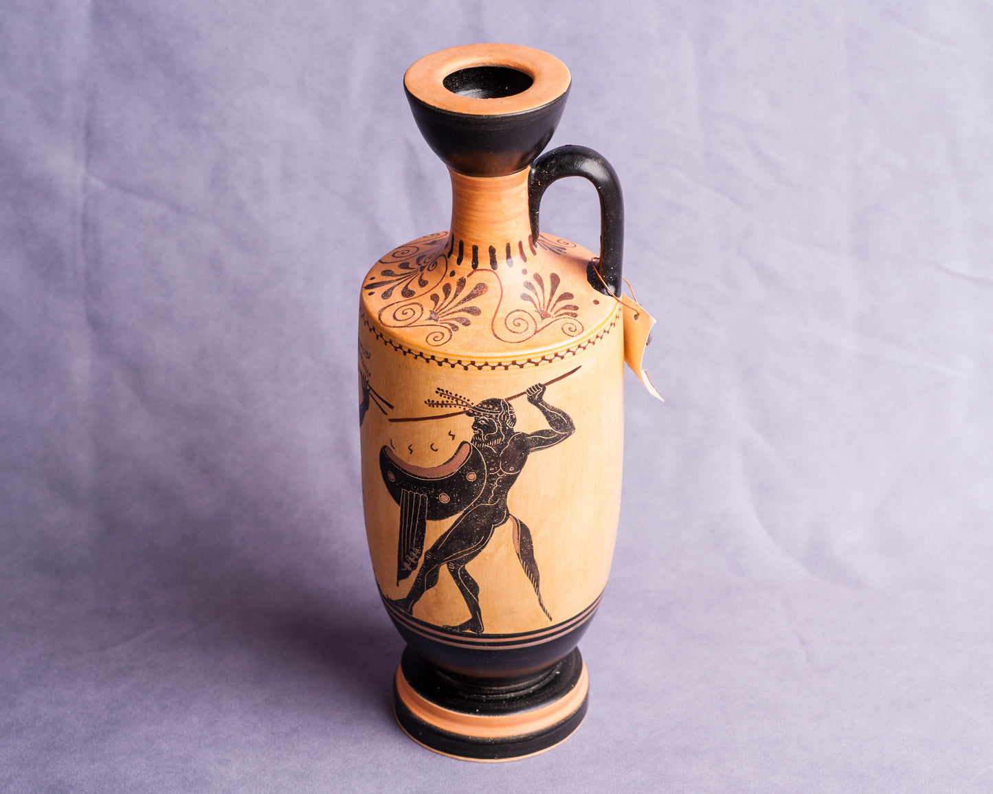 Lécito Ático de Figuras Negras — Sátiro Auleta