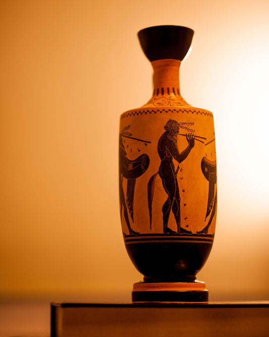 Lécito Ático de Figuras Negras — Sátiro Auleta