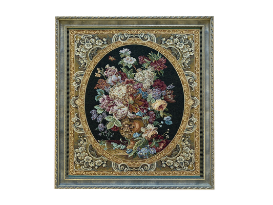 Arazzo Emoldurado — Bouquet Floral, Estilo Seiscentista